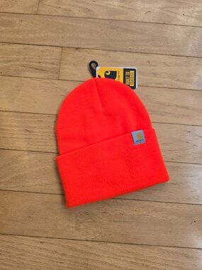 Carhartt | A18 bright orange knit cuffed beanie
